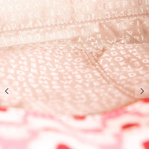 Kate Spade Laurel Way Pink, Red and White Geometric Ikat Posy Tote - Picture 8 of 10
